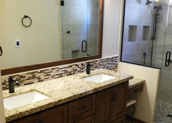 Flagstaff Bathroom Remodel with His & Hers Sinks and Walk-in Shower