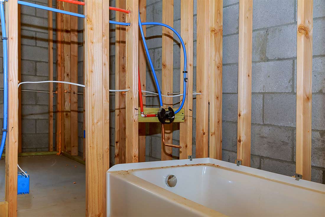 Flagstaff New Construction Plumbing in Wall Studs