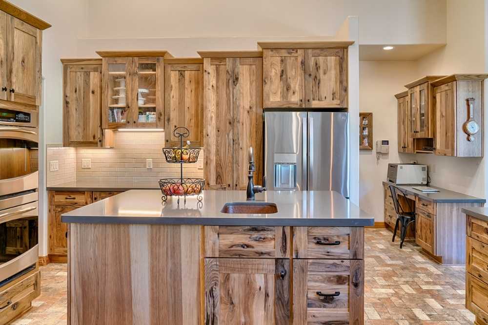 custom kitchen cabinets made of rustic hardwood