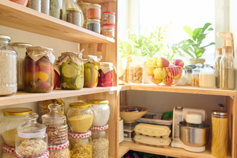 A picture of a large, open pantry space for additional storage.