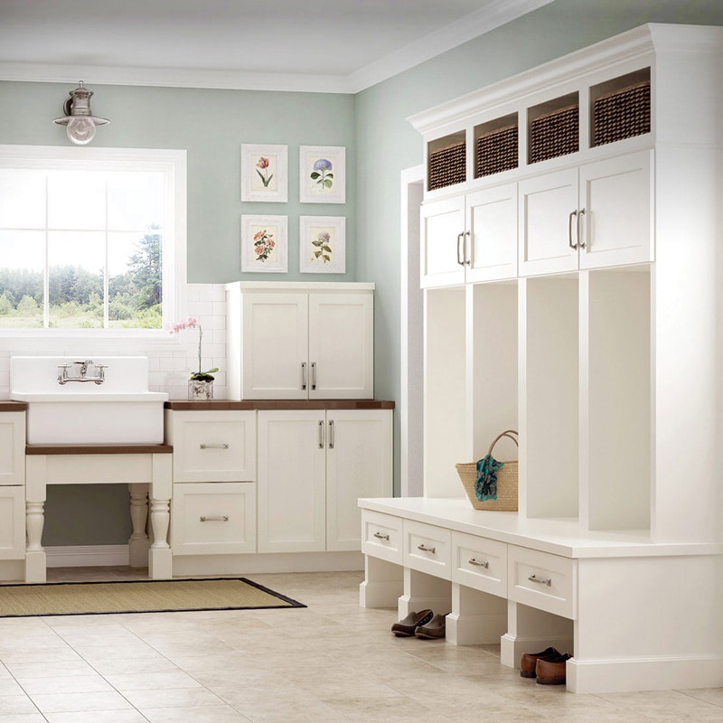 maple mud room cabinets