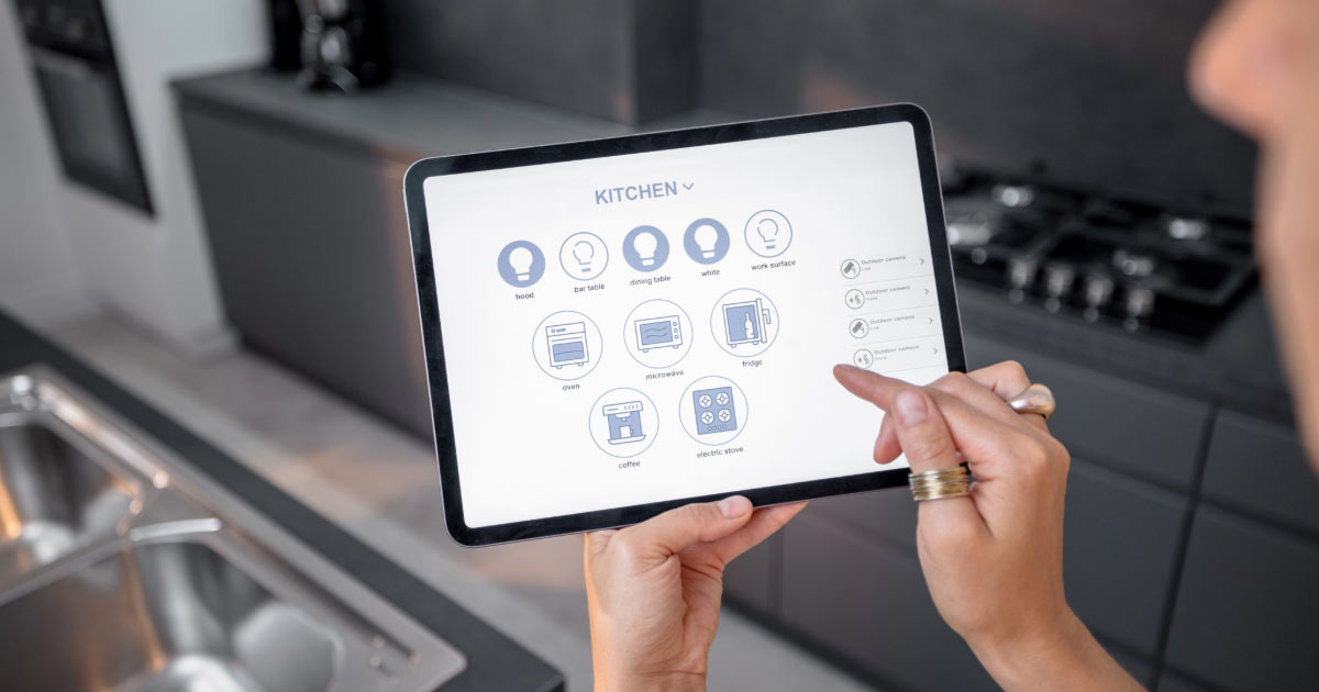 Home automation system showing smart kitchen