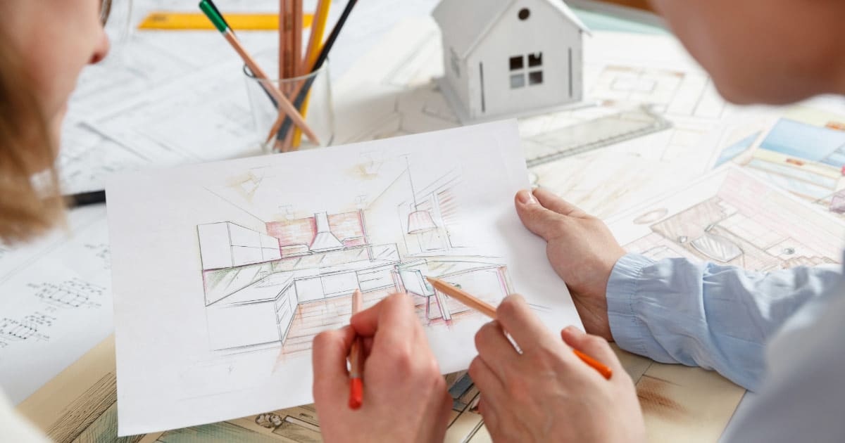 Homeowner and designer working on making kitchen more functional