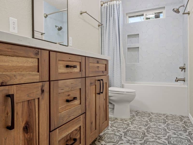 Remodeled bathroom cabinet.