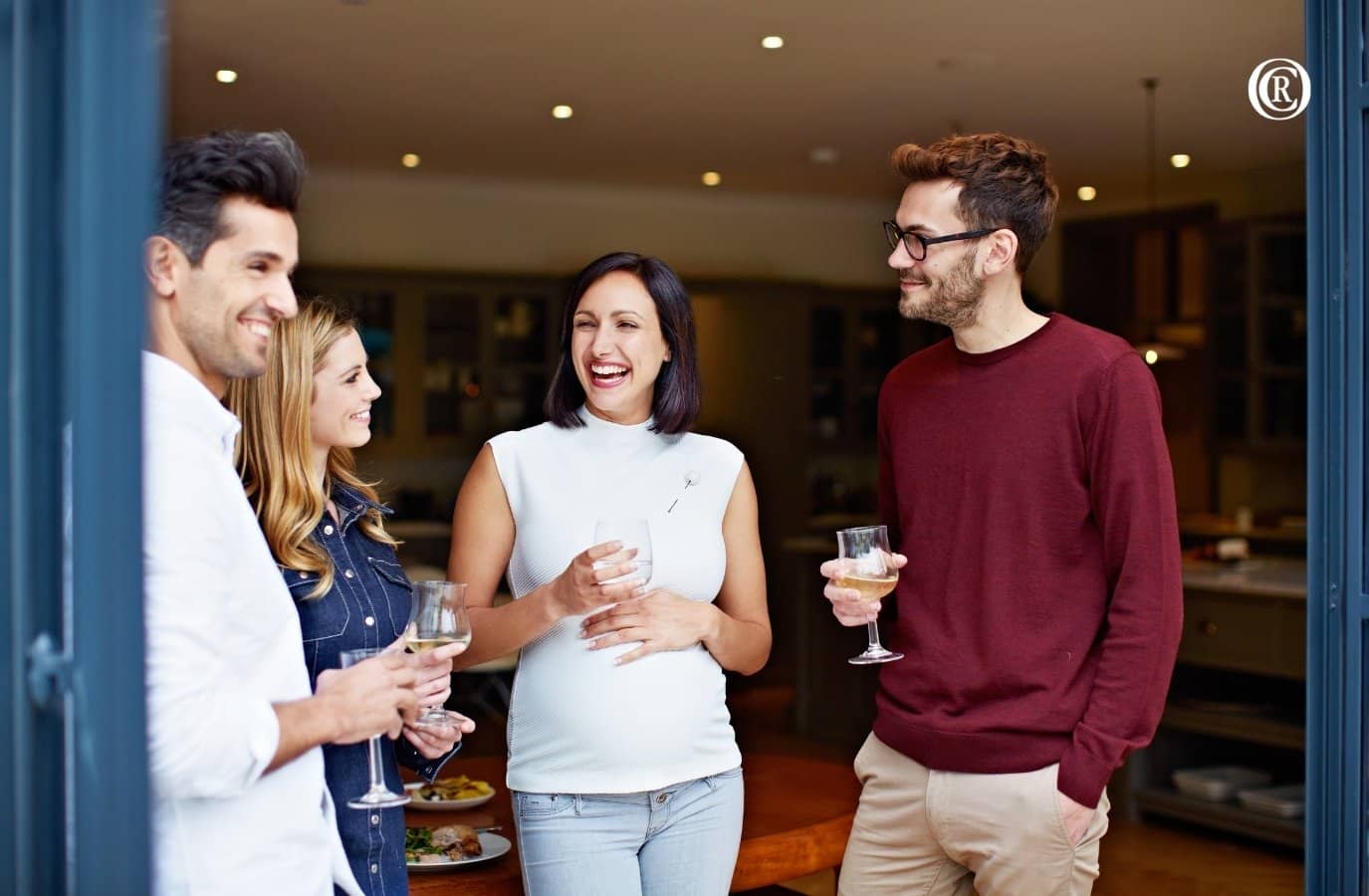 friends at housewarming party